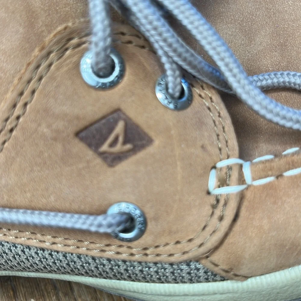 Sperry topsider boat shoes tan leather preppy men’s 8